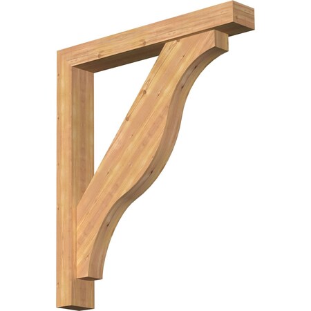 Ekena Millwork Funston Block Smooth Bracket w/ Offset Brace, Western Red Cedar, 5 1/2"W x 38"D x 44"H BKT0604X38X44FST05SWR